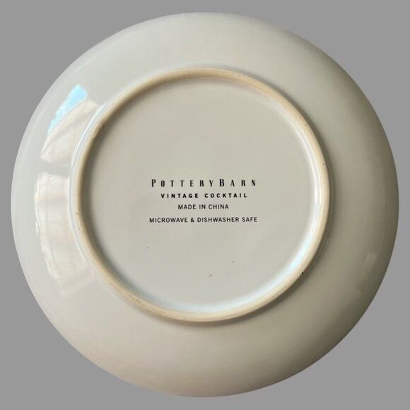 Pottery Barn Vintage Poster Plates Set of 4 8” Dessert Luncheon Cocktail Barware - Picture 3 of 9
